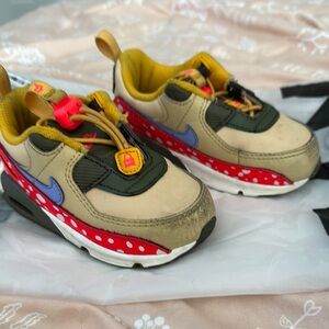 Kids' Beige and Red Sneakers
